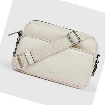 Women's Ecco Textureblock Camera Shoulder Bags White | Canada 384LIS